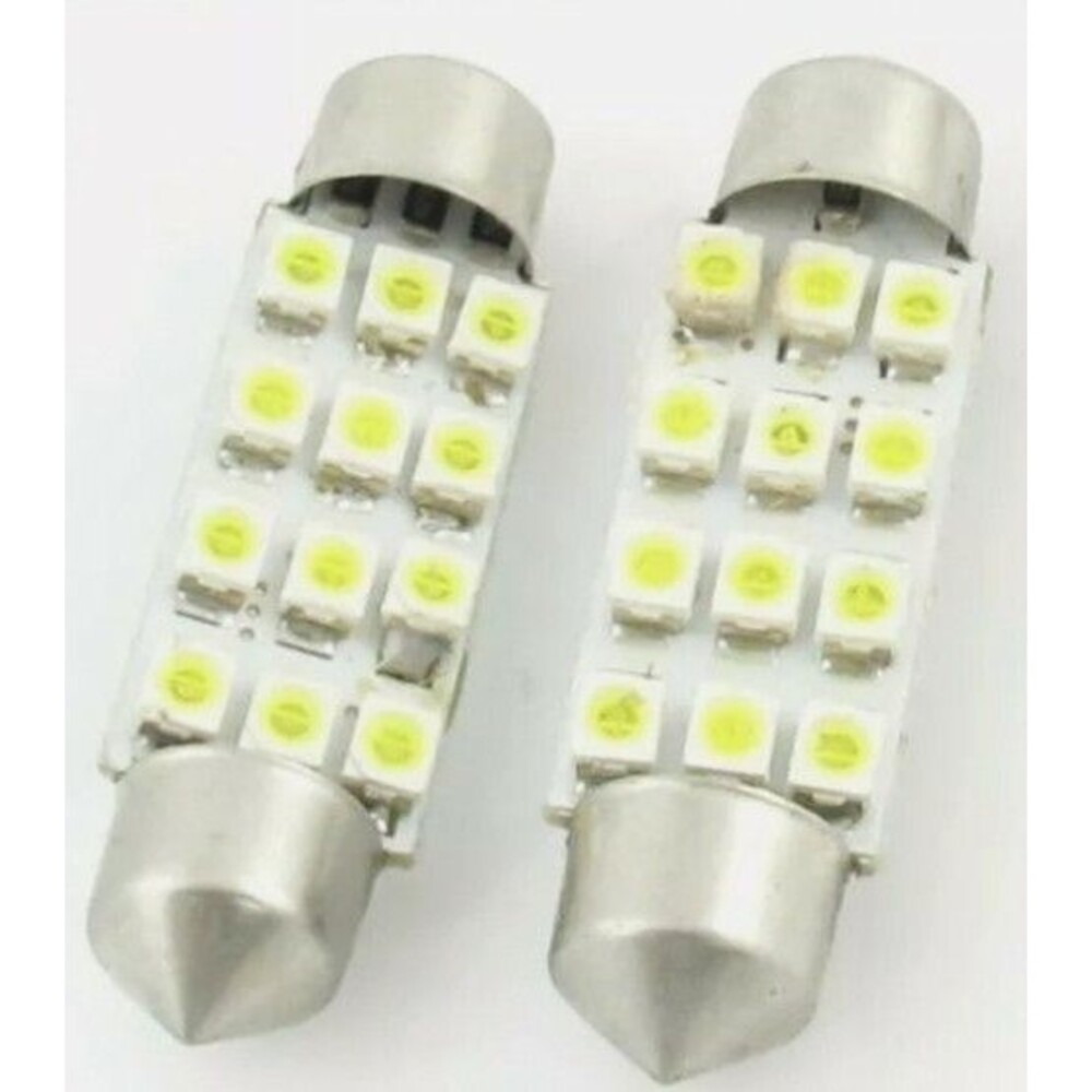 2 Pcs 42mm Blue 12 LED 1210 SMD Festoon Light Bulb for Car Interior Dome Lamp